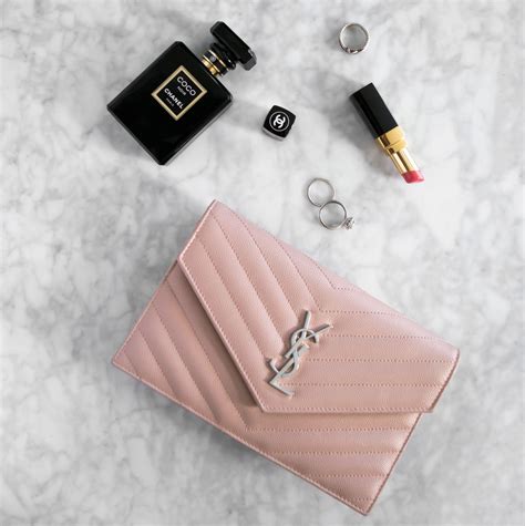 ysl zip pouch pale blush vs light pink|Bag Review: Yves Saint Laurent Monogram Wallet On Chain.